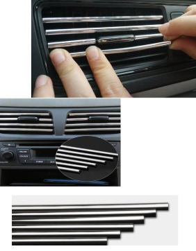 Klima Izgara Dekoratif Şerit Krom Gri