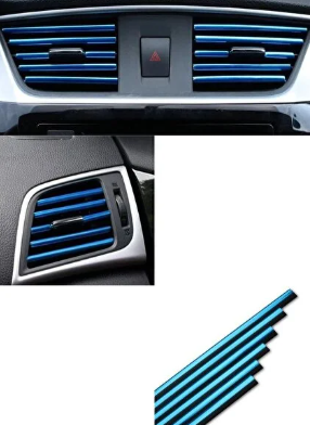 Klima Izgara Dekoratif Şerit Krom Mavi